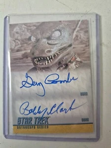 STAR TREK TOS Dual Auto Card DA30 Gary Combs as Gorn & Bobby Clark / Gorn RARE - Picture 1 of 2