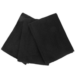 NEW Rans London Waffle Tea Towel Black Set 3pce - Picture 1 of 2
