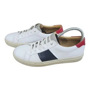 Great Royale Herren Sneaker US 9 Weiß Rot Blau Leder Niedrig Freizeit - Bild 1 von 10