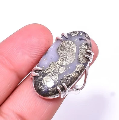 Anillo solitario de marcasita de plata de ley 925 s.9 R28, regalo de Navidad Foto 1 de 4