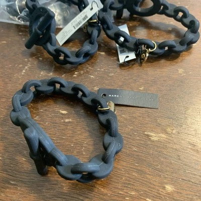 Marc By Marc Jacobs Black Chain Link Silicone Rubber Bracelet - Image 1 of 4