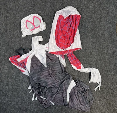 Womens Spider Jumpsuit Bodysuit w/ Mask & Hood Cosplay Costume Women Size Small - Image 1 of 4