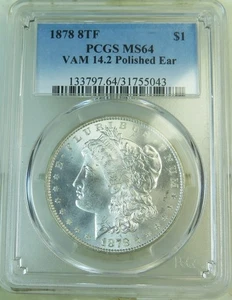 1878 8tf Morgan Dollar PCGS MS64 *VAM 14.2 poliertes Ohr* EP - Bild 1 von 3