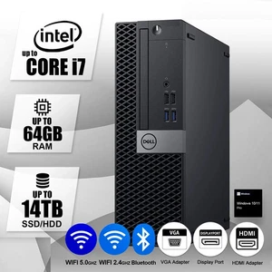 DELL Desktop Computer PC i7/i5,Up to 64GB RAM,14TB SSD/HDD,Windows 10/11, WiFi - Picture 1 of 2