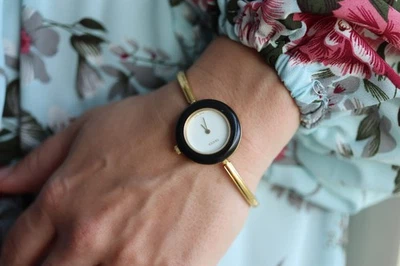 Gucci 11/12.2 Women's Gold Plated Bezel White Dial Watched  - Image 1 of 4