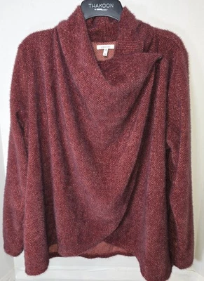 Suéter Difuso Maurices 0x (14-16) Clásico Borgoña Elegante Cruzado Botón Frontal Foto 1 de 4
