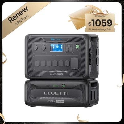 BLUETTI AC300+B300K 3000W 2764.8Wh Power Station Back-up Power Supply Off-grid - Image 1 of 4