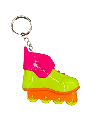 Llavero de neón vintage de patín patinete años 90 con ruedas móviles Foto 1 de 4