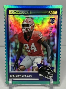 2025 Score Football Malaki Starks RC Teal Die-Cut 7/10 Ravens - Picture 1 of 15