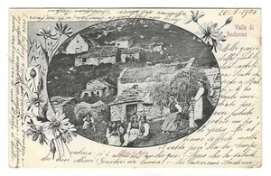 VALLE DI ANDORNO ALPI DI BELE BIELLA DONNE RACCOLTA FIENO VIAGG. 1904 FP #1723 - Imagen 1 de 2