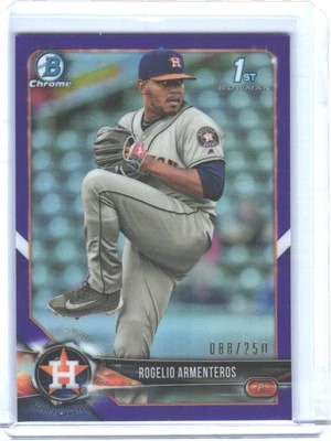 2018 Bowman Chrome #BCP184 Rogelio Armenteros Prospects Purple Refractor #/250 - Image 1 of 2
