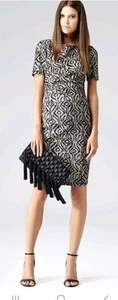 Reiss Janella Dress - Size 14 - Bonded Lace - Black & Cream - Worn Once - Picture 1 of 3
