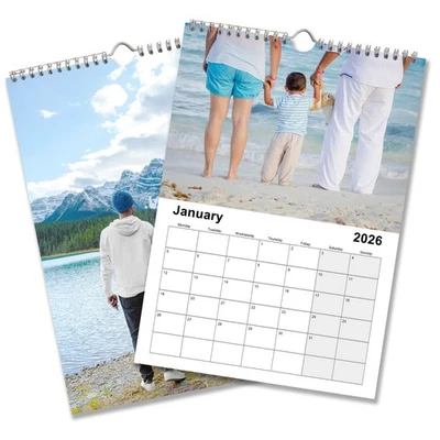 Personalised Calendar A4 2026, Photo Wall calendars, upload 12 image + Cover - Image 1 of 4