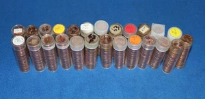 1963 Lincoln Cent Rollen Lot - 25 Stempelglanz Rollen - Bild 1 von 2
