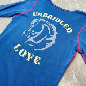 Alp-n-Rock Henley Top Womens 2/S Blue Belmont Unbridled Equestrian Embroidered - Picture 1 of 12