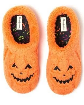 Zapatillas zueco Dearfoams Jack-o-Lantern + guante de horno con estampado de Halloween y soportes para ollas Foto 1 de 4
