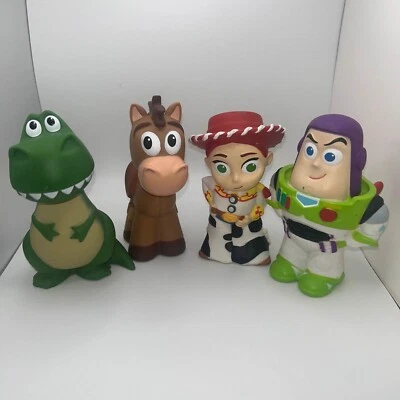 Disney Pixar Toy Story Juguetes de baño Juego de 4 piezas Buzz Rex Jesse Bullseye Foto 1 de 4
