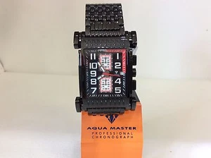 Men Aqua Master Jojo JojiJoe Rodeo Black PVD Metal Band 41mm Diamond Watch W#330 - Picture 1 of 6