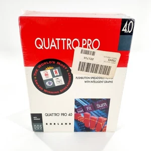 Vintage Quattro Pro 4.0 DOS Version Borland Brand New Factory Sealed - Picture 1 of 10