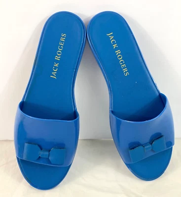 women's Jack Rogers sliders size 10 blue slip-on top strap heel cushioned - Image 1 of 4