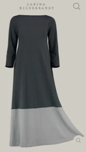 Carina Hildebrandt Lightweight Long Flare Base Stripe Dress MSRP $750 Size 3  - Picture 1 of 19