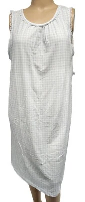 Nuevo con etiquetas Camisón Croft & Barrow 100 % algodón tejido sin mangas azul a cuadros Foto 1 de 4