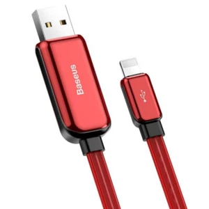 USB to 8 Pin Cable for iPhone Baseus Glowing Data Lightstream Cable 1M Red - Picture 1 of 5