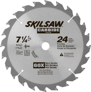 Skil 75724 7-1/4 in. x Hoja de sierra circular de carburo de 24 dientes, paquete de 3, caja abierta nueva - Imagen 1 de 1