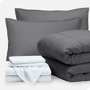 Twin XL 5-Piece Bed-in-a-Bag, Twin XL Comforter and Sheet Set with Sham