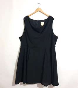 ModCloth Dress Sz 4XL Plain Black Sleeveless Cowl Office Bussiness Work Plus - Picture 1 of 10