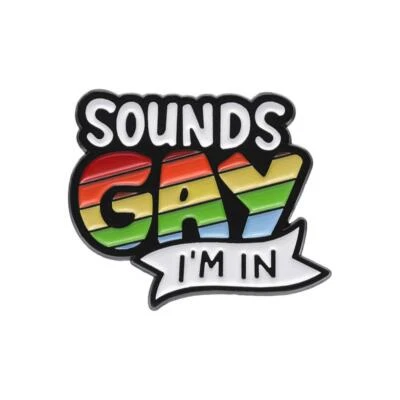 ¡SONIDOS GAY EN LOS QUE ESTOY! Pin Esmalte Arco Iris Insignia LGBT Broche Prendedor Igualdad Liberado D2P3 Foto 1 de 4