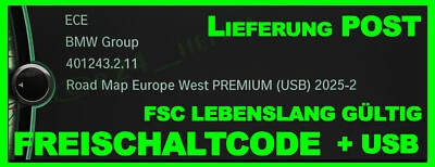 BMW Navi Update ROAD Map Europe Premium WEST o OST 2025-2 ink USB+FSC Lebenslang - Bild 1 von 4