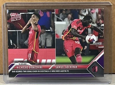 2023 TOPPS NOW MLS #174 NICHOLAS GIOACCHINI SAMUEL ADENIRAN Purple Parallel 9/25 - Image 1 of 3