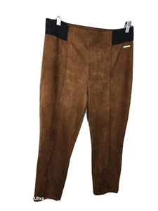 Marc New York WMS Sz M/L Brown Stretch Faux Suede Poly Spandex Pants S68 - Picture 1 of 24