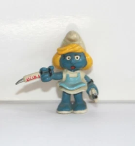 PUFFETTA INFERMIERA / NURSE SMURF, SCHLUMPF 1st Original PEYO Hong Kong 1981 - Foto 1 di 2