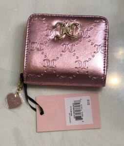 Juicy Couture Pink Metallic Good Times Babe Small Zip Around Bifold Wallet NWT - Picture 1 of 13