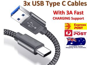3x Fast Charging USB Type C Cable For Samsung S9 S10 S20 PLUS Note 10 HUAWEI