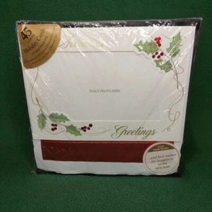 Seasons Greetings Photo Frame Cards 45 Count Self-Sealing Foil Lined Envelopes - Picture 1 of 6