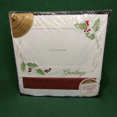 Seasons Greetings Photo Frame Cards 45 Count Self-Sealing Foil Lined Envelopes - Image 1 of 4