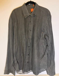 Hugo Boss Long Sleeve Button Down Dress Shirt Large Gray Men’s - Picture 1 of 7