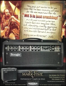 Dream Theater John Petrucci 2011 Mesa Boogie MK-5 Mark Five amplificador de guitarra impresión de anuncio - Imagen 1 de 3