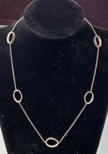 Italian 925 Sterling Silver Multi Oval Link Chain Necklace 16” plus extension - Picture 1 of 5