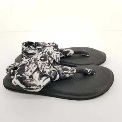 Sandalia chanclas B19 Sanuk para mujer con 2 estampados negra blanca SWS10818S talla 5 Foto 1 de 4