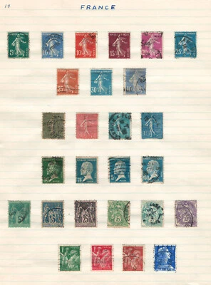 FRANCE  Very Fine Used Stamps Hinged on list # 14 - Image 1 of 4