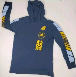 Adidas Hoodie t-shirt Kids Large Adult SM Blue Pull Over Cotton. Athleisure - Picture 1 of 7