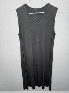 Eileen Fisher Kleid Damen Medium Ärmellos Grau Tencel Midi Laggenlook - Bild 1 von 7