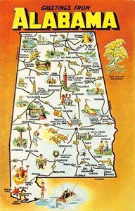Mapa de saludos de Alabama - Imagen 1 de 2
