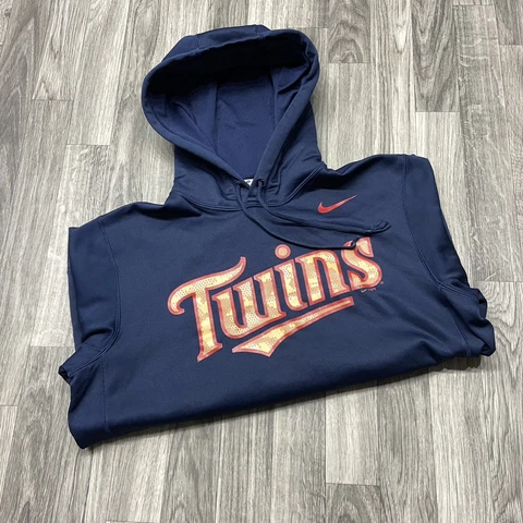 NIKE Therma-Fit MINNESOTA TWINS MLB Blue Hooded Sweatshirt Hoodie Men's Size M Cover