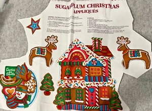 Stoff Teil Panel SUGARPLUM WEIHNACHTEN Applikationen Haus Rentier Plätzchen Stern++ - Bild 1 von 9
