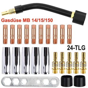 24x Verschleissteile Set Gasdüse Düsenstock MIG/MAG MB15/150 Brenner Zubehör - Bild 1 von 9